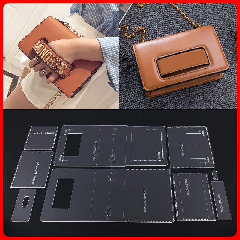 

1 set DIY hand leather acrylic pattern drawing women's one shoulder messenger bag hand bag paper pattern special pattern