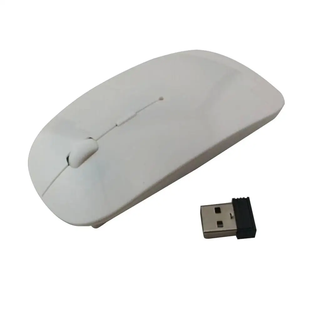 Белый 1600 dpi USB оптическая 2,4G беспроводная мышь с приемником Супер тонкая мышь для ПК и ноутбуков - Цвет: Белый