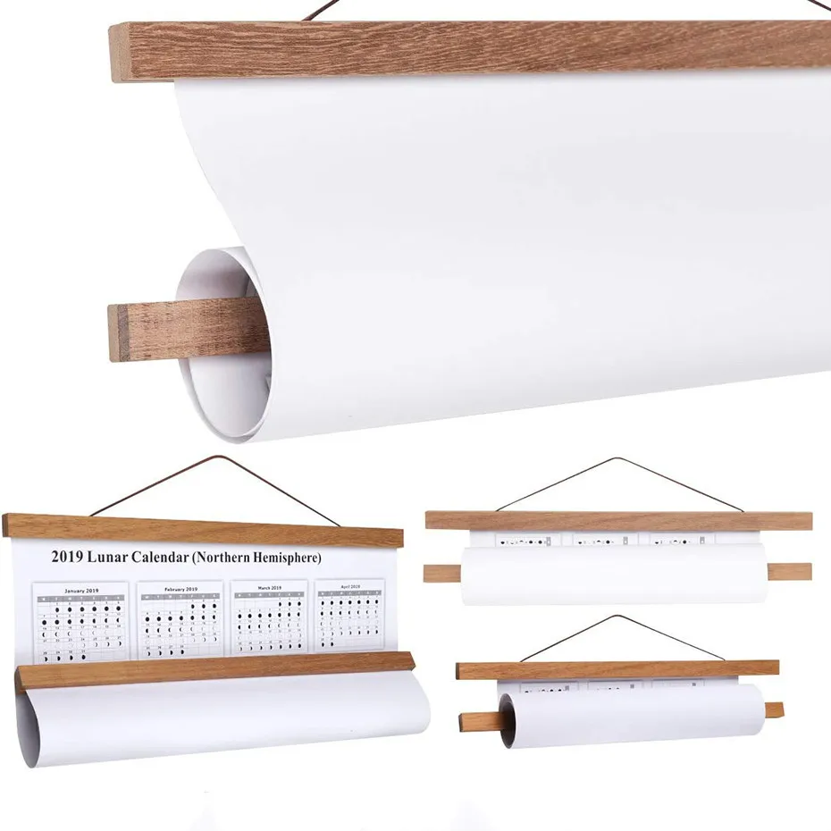 Magnetic-Poster-Hanger-Frame-Wood-Wooden-Teak-Magnet-Hanging-Kit-for-Photo-Pictures-Wall-Art-Map