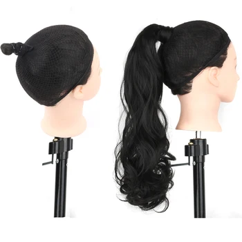 

LM Long Wrap Around Ponytails Synthetic for Women Black Brown Pony Tail Afro Ponytail Hair Clip in Hair Extensions Hairpiece