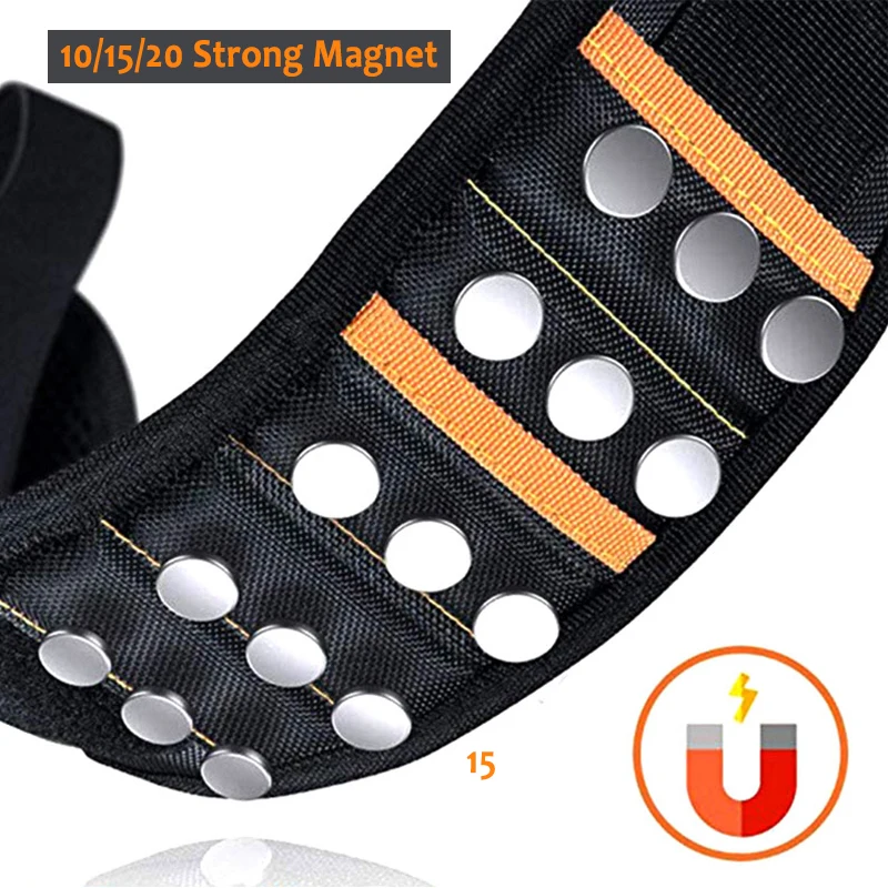 Magnetic Wristband Tool Belt with 15 Strong Magnets for Holder Holding  Screws