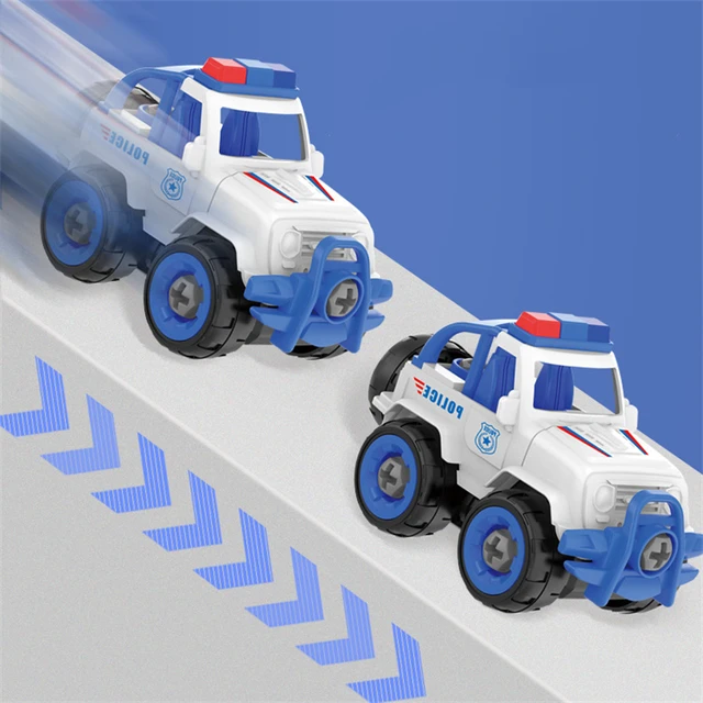 DIY Hand Assembled Car Toys Pull Back Military Vehicle Mini Models Motorcycle Tank Toy Detachable Kids Educational Puzzle Toys 3