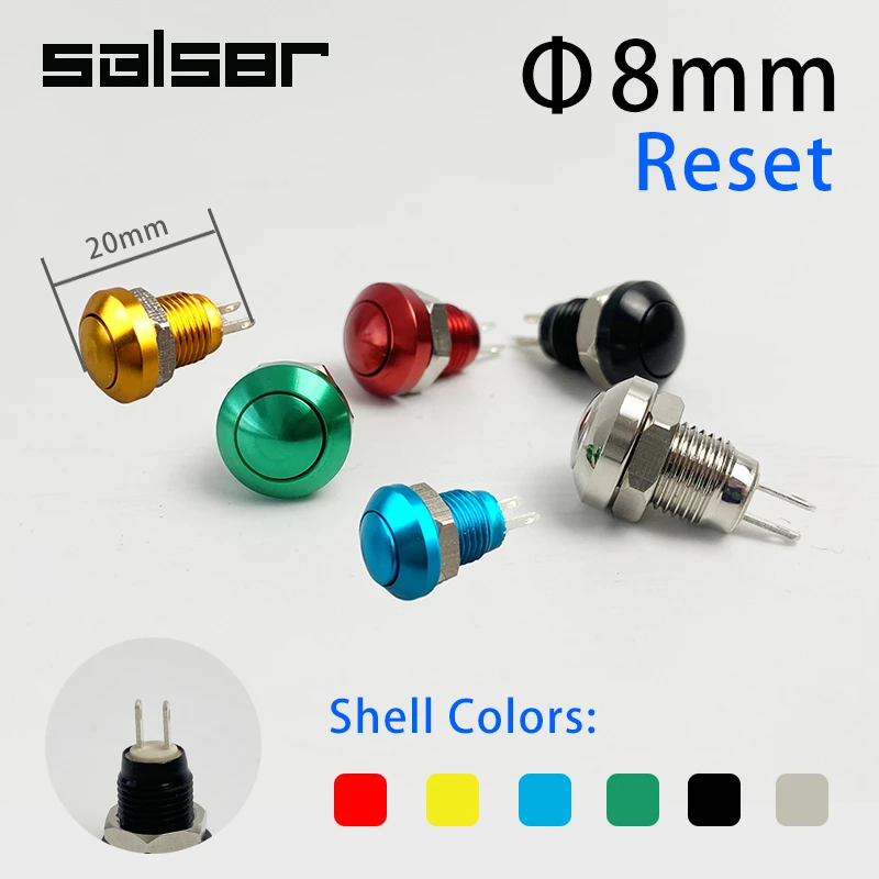 8mm Momentary Metal Horn Doorbell Bell Push Button Switch Waterproof Car Auto Engine PC Power Start Starter | Обустройство дома