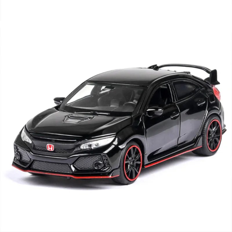 1:32 HONDA CIVIC TYPE-R литая модель автомобиля со звуковым светом, но без коллекции аккумуляторов или игрушек для детей Birhday подарки