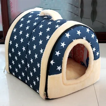 

Pet Dog Cat House Warm Cushions Pets Beds Super Soft Cushion Detachable Cleaning Dogs Sleeping Playing Foldable Washable Cloth