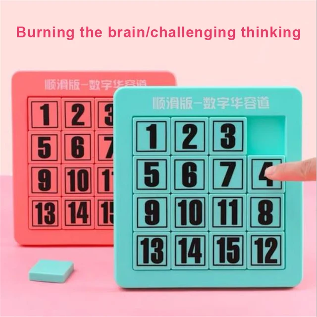 Early Educational Toy Developing for Children Plastic Number Puzzles Kids Toys Sliding Puzzle Toy 15 Tiles Logics Game Adults 6
