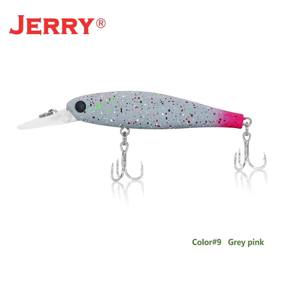Jerry 65 мм 4,8 г медленная Тонущая приманка жесткая приманка гольян погремушка воблеры форель Щука лосось бас приманки, рыбалка - Цвет: Grey pink