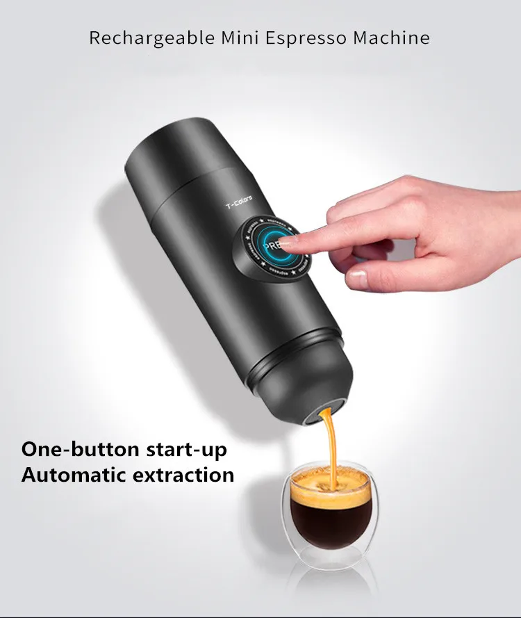 Портативный Электрический Кофе Mechine мини Nespresso кофеварка встроенный аккумулятор горячей/холодной экстракции порошок и капсулы