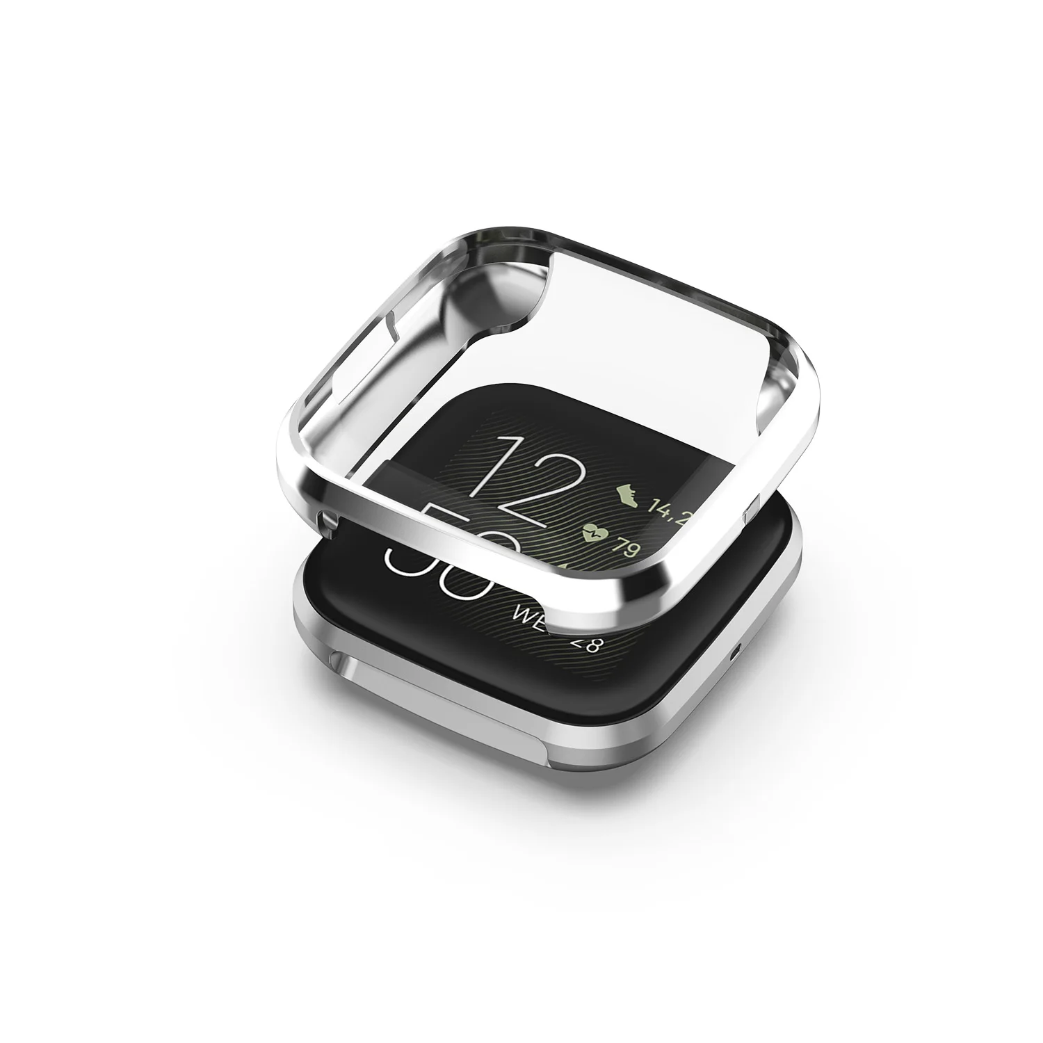 Серебристый Защитный чехол для Fitbit Versa 2 ремешок для часов бампер чехол для Fitbit часы Versa 2 аксессуары экран защитный чехол s - Цвет: Серебристый