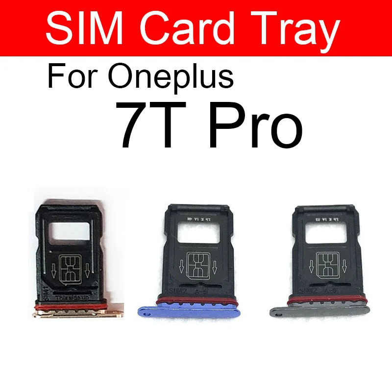 Sim Card Tray Holder For Oneplus 1+ 6 6T 7 7T Pro Sim Slot Socket  Card Memmory Reader Flex Cable Repair Replacement Parts images - 6