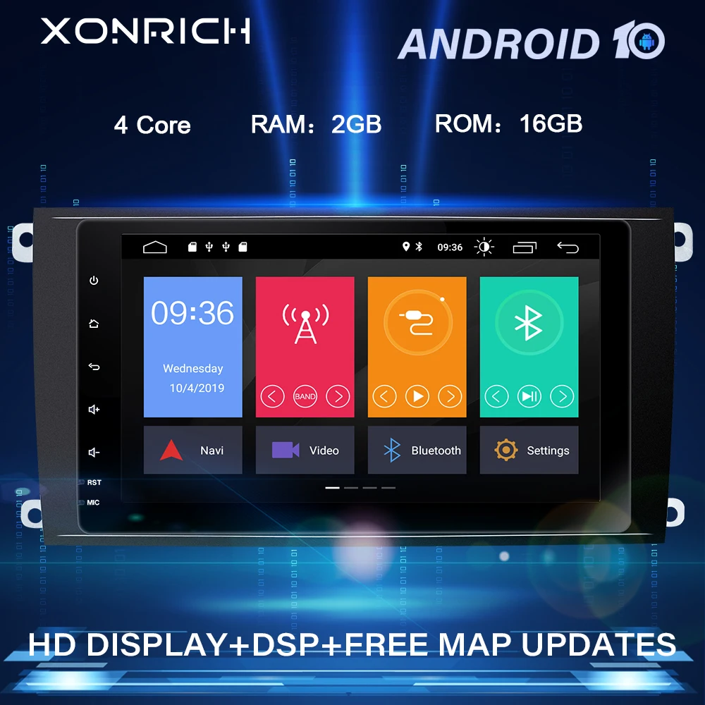 2 Din Android 10 Car mutlimedia GPS Navigation DVD For Porsche Cayenne GTS2003-2010 Autoradio stereo Head unit Audio CD 955 mm