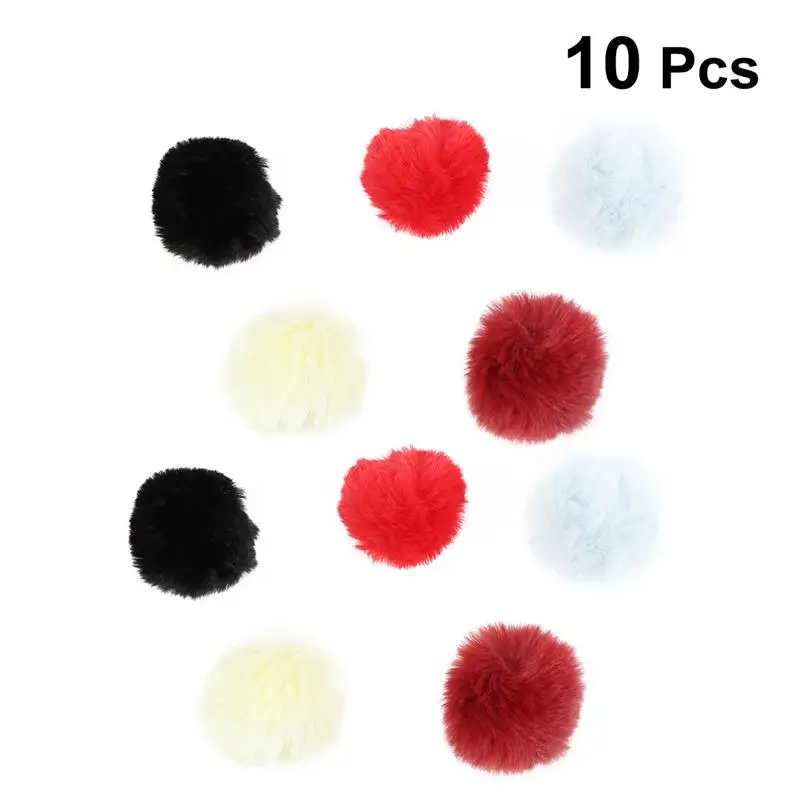 10Pcs 4CM Pompon Plush Balls Durable Portable Nontoxic Colorful Soft Lightweight Toy for Pets Kitten Cats Playing |