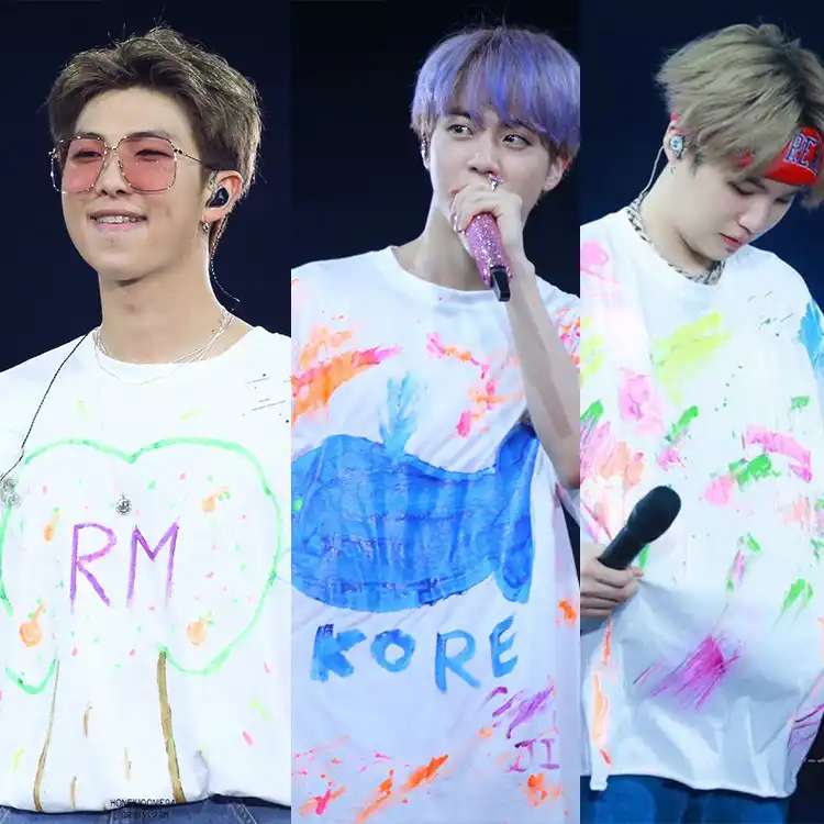 Kpopジン菅夏tシャツ5th召集busanソウルコンサート落書き服k Pop韓国のファッション原宿tシャツkポップtシャツ T Shirts Aliexpress