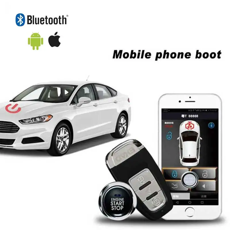 Универсальный БЕСКЛЮЧЕВОЙ вход автомобиля PKE Start Stop Ios/Android APP Bluetooth Автосигнализация Boost удаленный запуск двигателя автомобиля для peugeot 206