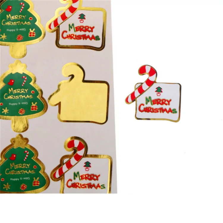 80Pcs/lot Christmas Tree DIY Multifunction Cookie Candy Package Seal Sticker Gift Baking Packaging Label Scrapbook Decration