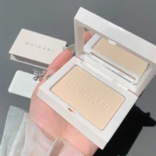 Guicami marca rosto base pressionado maquiagem em pó fosco shimmer fix paleta corretivo contorno nude cosméticos compactos com sopro
