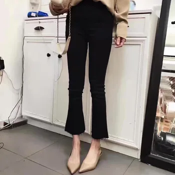 

2020 Spring Summer Women's Flare Pants Fashion Stretch Casual Pants Magic Micro Pull Pants Wild Thin Cropped Pants