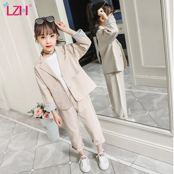 

LZH Teens Girls Suit 2020 Autumn Kids Girls Clothes Coat+Trousers 2pcs Outfit Suit Children Clothing Sets 4 5 6 7 8 9 10 11 Year