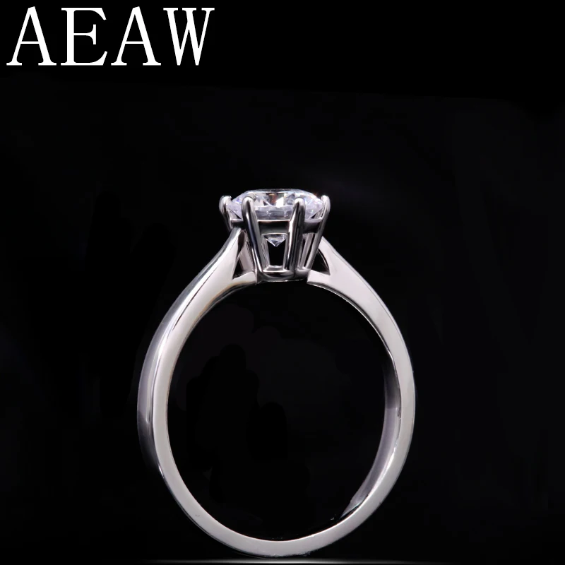 AEAW 6 коготь 1,0(2.0ct 3.0ct 5.0ct) карат кубическое Серебро Свадебные/обручальные кольца для женщин Серебряный цвет женские кольца ювелирные изделия