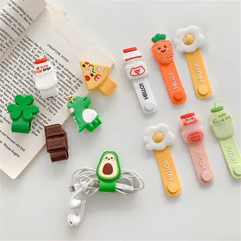 

Cute Cartoon Winder A Cute Shape Silicone Cable Organizer Desktop Wire Headset Clip Organizer Wire Holder Novelty Collector