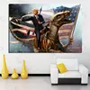 President Donald Trump Shooting Gun Canvas Painting American Flag Dinosaur Picture Modern Home Decor Living Room Wall Art Poster 1