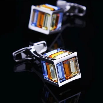 

BAG93-29 --- Cufflinks 1Pair Wholesale and retail Foshion Top Silver Plated Crystal Cufflink Men Gift Party Uesd Jewelry