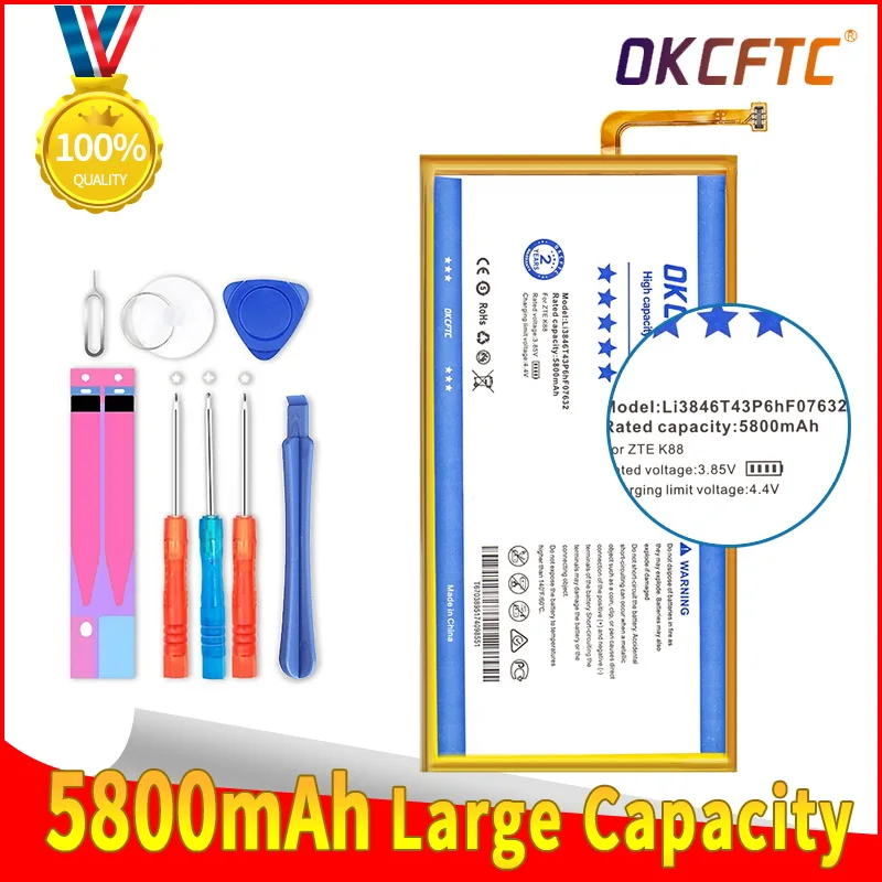 Аккумулятор OKCFTC Li3846T43P6hF07632 5800 мач для AT&ampT Trek 2 HD LTE батарей ZTE K88 | Мобильные