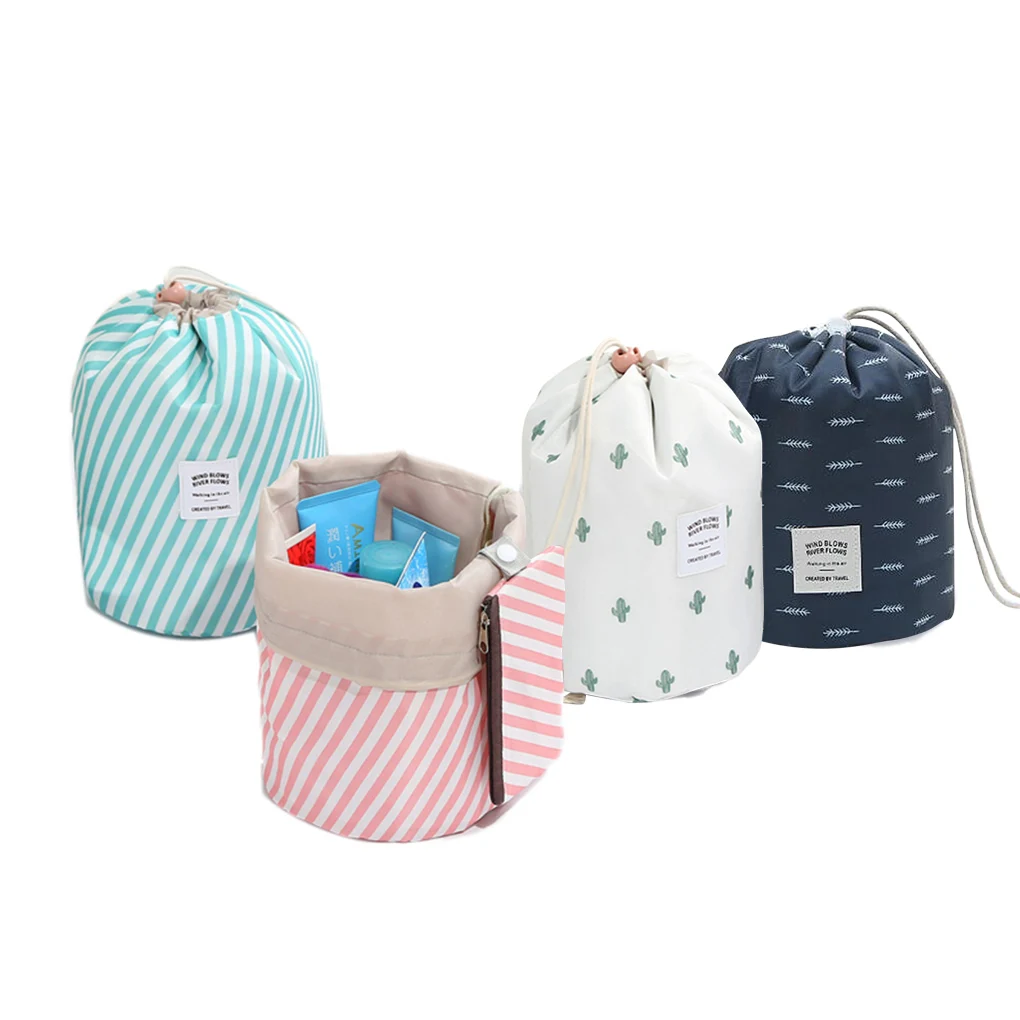 

Makeup Travel Bag Outdoor Camping Traveling Drawstring Design Toiletry Pouch Cosmetic Storage Barrel Organizer Makeup bag