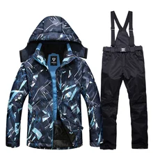 Лыжный костюм для мужчин, зимний, теплый, ветрозащитный, водонепроницаемый, для спорта на открытом воздухе, лыжные куртки и штаны,, лыжный костюм, мужская куртка для сноуборда