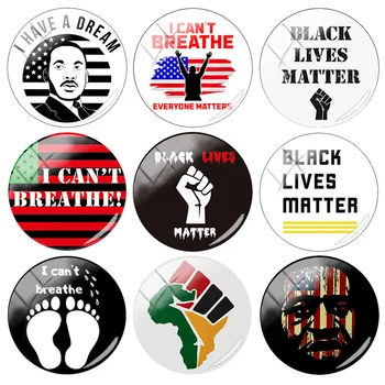 

JWEIJIAO 2020 African American Protest I Can't Breathe Glass Cabochon Dome 12/15/16/18/20/25/30/35/40mm DIY Pendant Making BL08