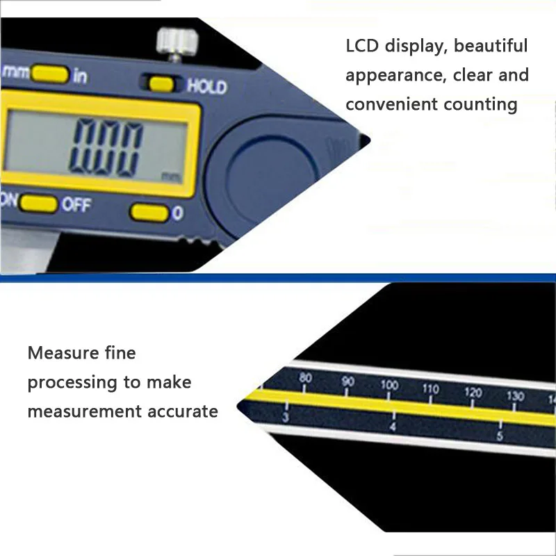 LCD Digital Display Vernier Caliper 0-150mm Stainless Steel Caliper Micrometer Micrometer Measurement Tool Vernier Caliper