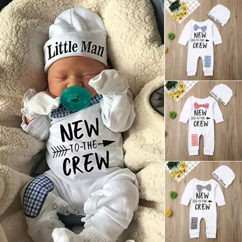 Newborn Baby Boys Cotton Autumn Long Sleeve Romper+Hat Jumpsuit Clothes Long Pants Warm Outfits Newborn Baby Boys Cotton Autumn Long Sleeve Romper+Hat Jumpsuit Clothes Long Pants Warm Outfits