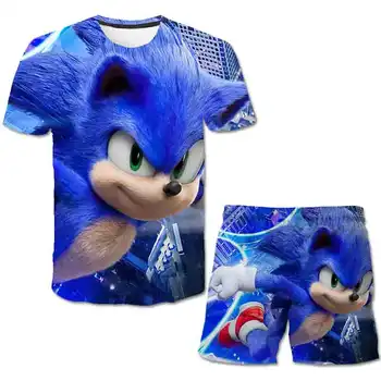 

2020summer children's clothing T-shirt shorts suit Sonic the Hedgehog kids clothes girls boys fashion cartoonsports beach pants