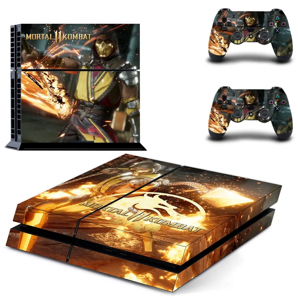 Mmoral Kombat 11 полное покрытие лицевые панели наклейка для PS4 Наклейка для playstation 4 консоль и контроллеры наклейка для PS4 виниловая наклейка