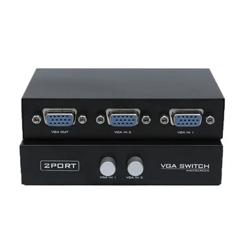 

1920x1440 Vga Switch 2-In-1-Out 2 Port Sharing Switch Switcher Splitter Box For Computer Keyboard Mouse Monitor Adapter