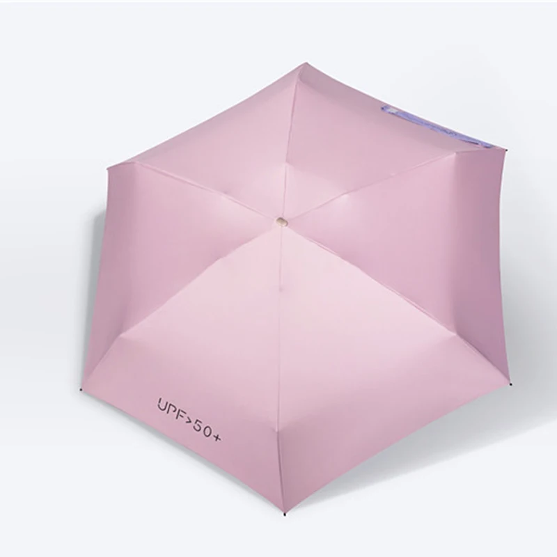 Color glue-Pink Анти-УФ карманный мини-зонтик дождь женщины Ветрозащитный прочный 5 складные зонты от солнца портативный Солнцезащитный Женский зонтик - Цвет: Color glue-Pink