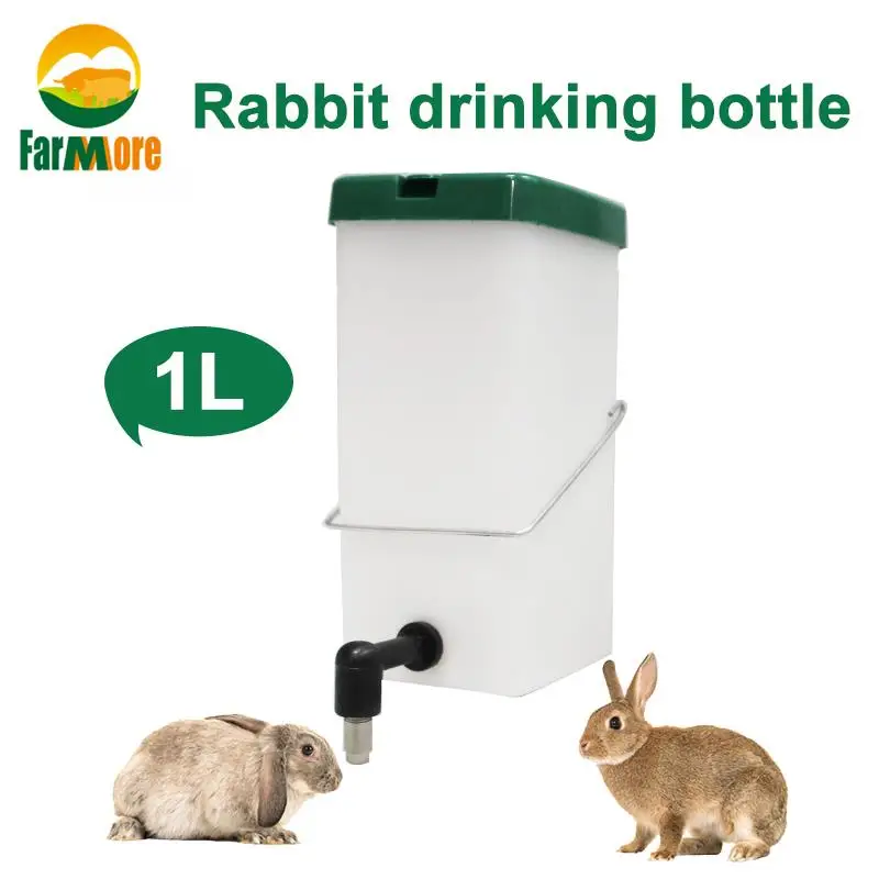1L de plástico conejo bebiendo de la botella de agua de hámster de jaula colgante alimentador pezón bebedor de agua conejo cerdo de Guinea