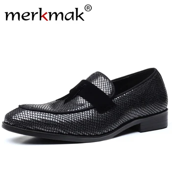 

Merkmak Spring Autumn Fashion Shoes Men Loafers Moccasins Dress Formal Driving Leather Men's Pointed Toe Men Casual Shoes