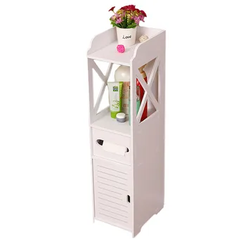 

4 Tiers Bathroom Corner Cabinet Rack Kitchen Cupboard Floor Cabinet Unit Toilet Storage Rack Storage Shelf Tissue Drawers