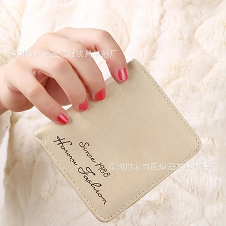 

2016 Korean-style Women's Wallet Dull Polish Students Short Thin Mini Small Wallet Purse Wallet