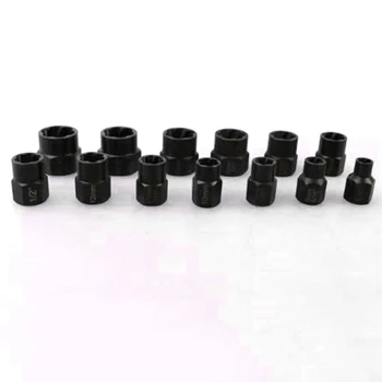 

13Pcs Damaged Screws Nuts Black Bolts Extractor Removal Kit Hand Equipment Tool