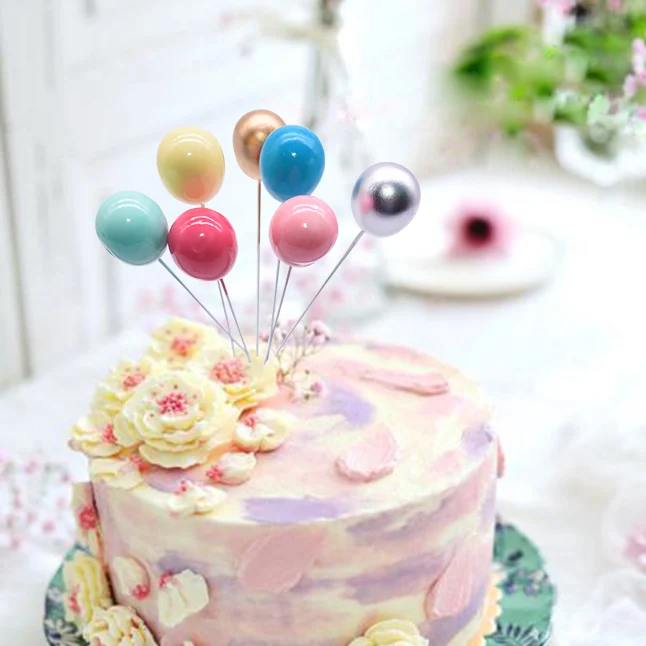 

6/12pcs Balloon Cake Topper Multicolor Foam Topper for Wedding Kids Birthday Dessert Decoration Home Party Cake Flags Supplies 8