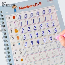2021 crianças reutilizáveis 3d copybook para números de caligrafia 0-100 livro de escrita livro de matemática de aprendizagem para crianças brinquedos