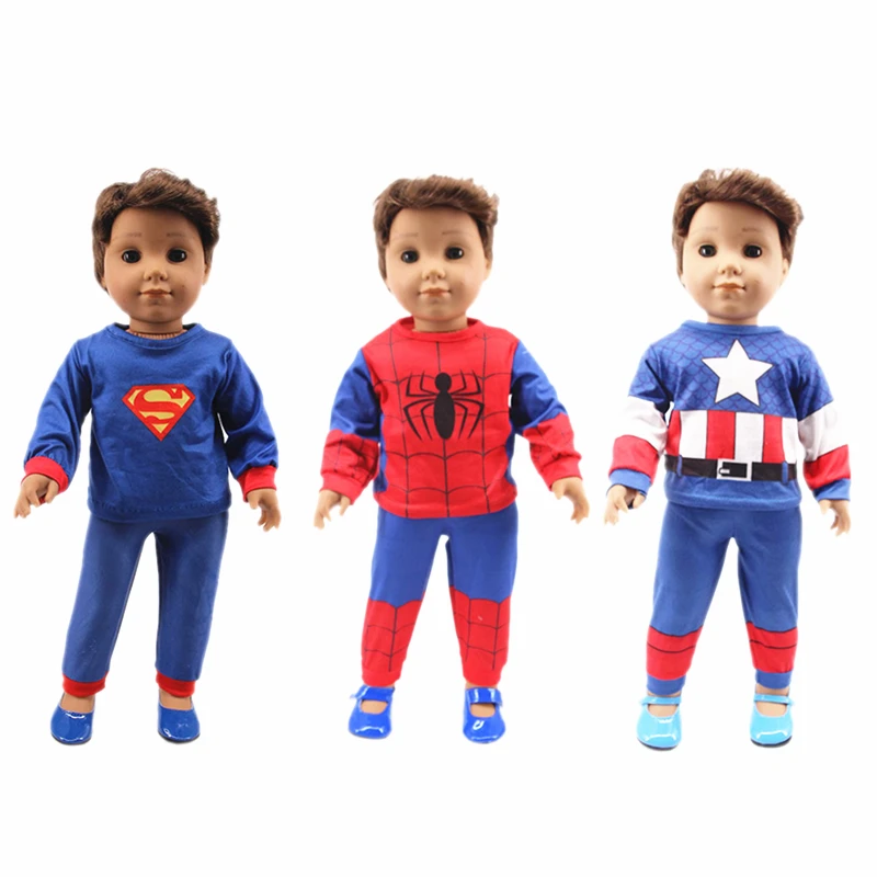 For 18" Inch American Girl Doll Accessories Boy Cosplay Superhero Series Clothes