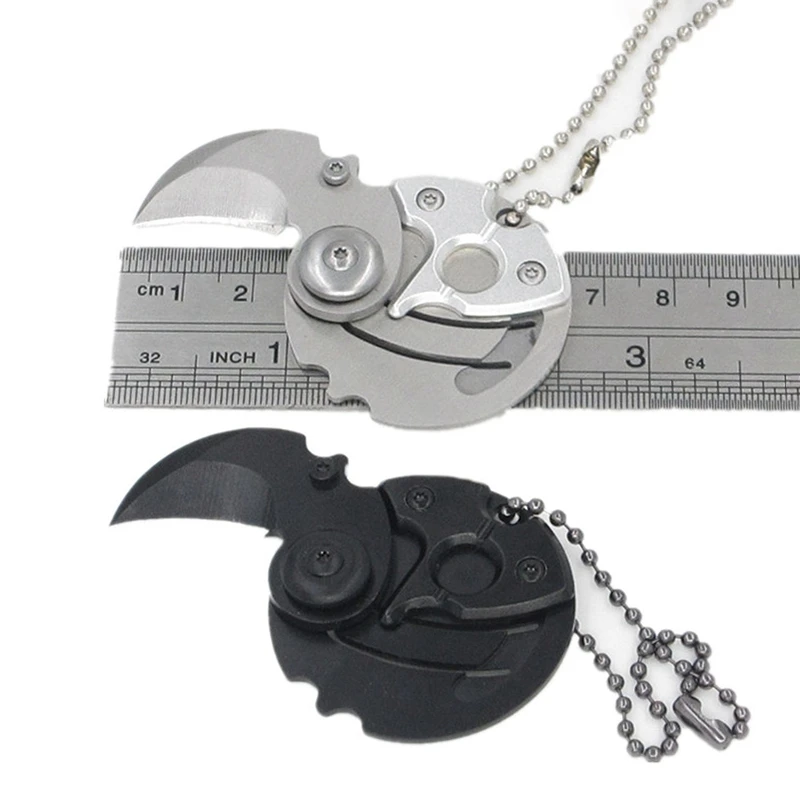 Нержавеющая сталь мини круглая форма монеты складной алюминиевый сплав носить подарок подвесной брелок Карманный EDC туристическое снаряжение
