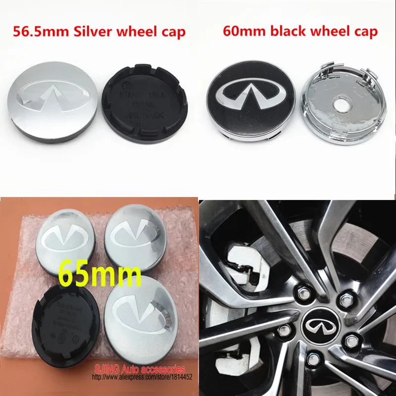 

4 pcs 56/60/65/68mm for Infiniti q30 q50 g35 g37 fx35 fx37 qx70 wheel cover logo rim badge anti-wheel dust cover accessories