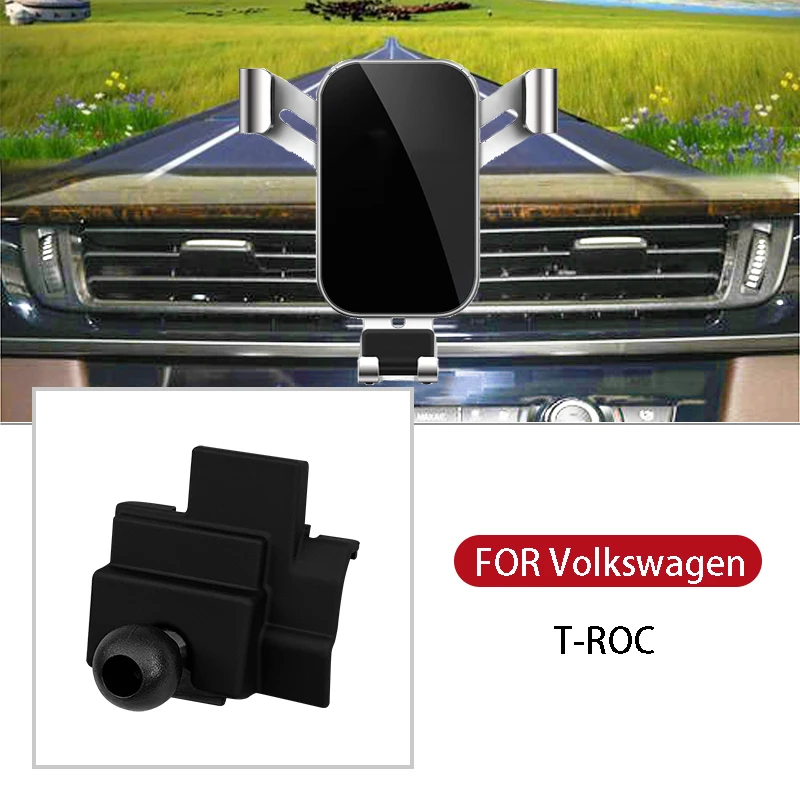 

For Volkswagen T-ROC Auto Accessories Interior Newly Style Car Phone Holder Car Dashboard Air Vent Stand Clip Mount Bracket