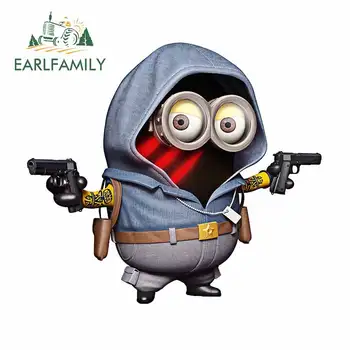 

EARLFAMILY 13cm x 11.6cm Anime Car Stickers and Decals for Minions Laptop JDM Trunk Decal Waterproof Vinyl Car Door Protector