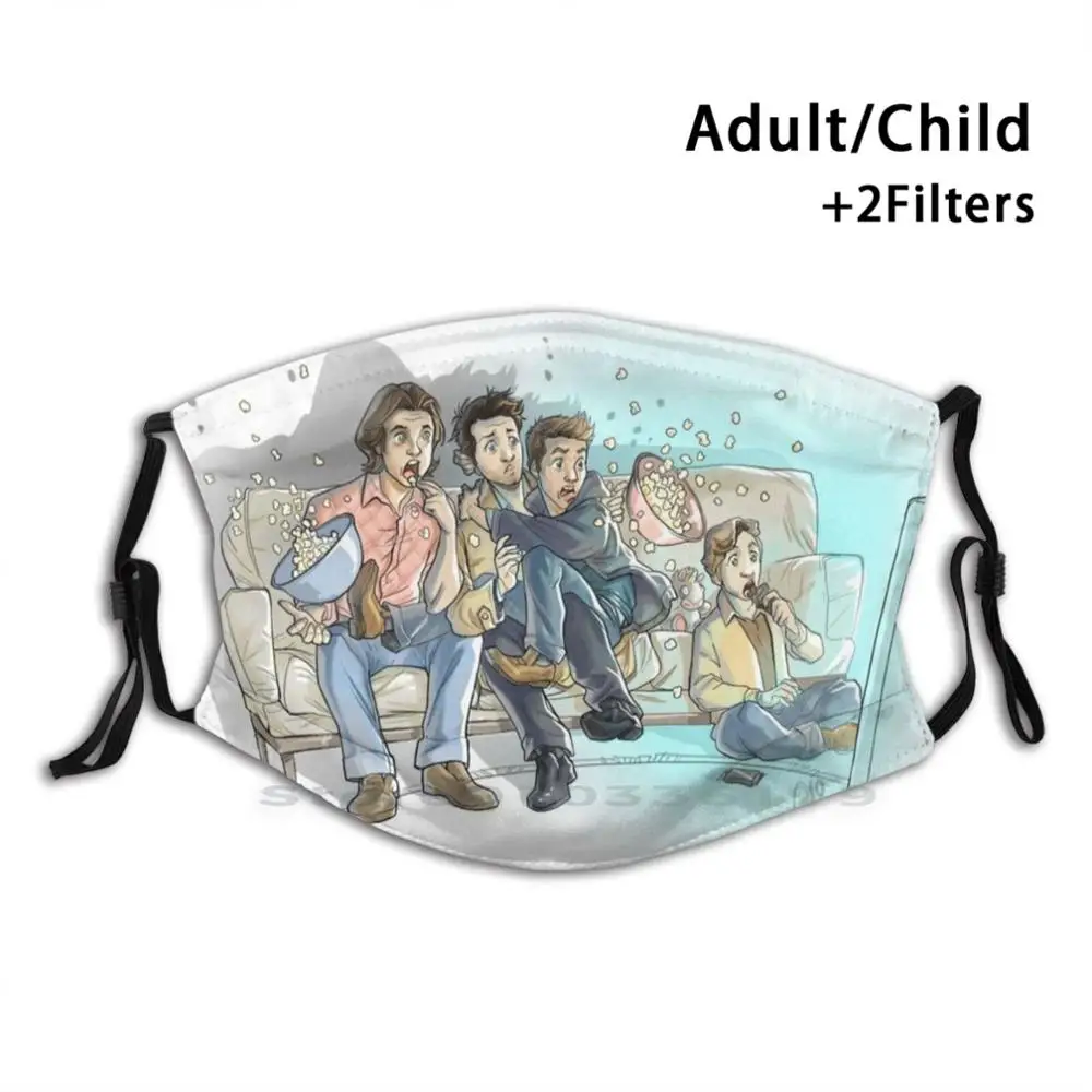 

Premiere Night Design Anti Dust Filter Washable Face Mask Kids Supernatural Team Free Will Castiel Jack Sam Winchester Dean