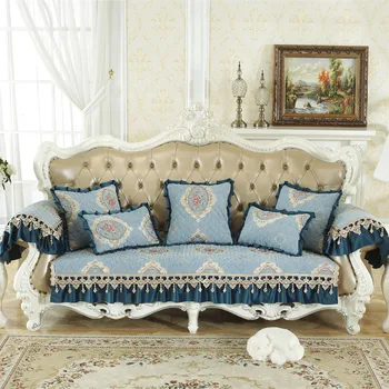 

Lace Couch Cover Pillowcase Sofa Cover Chenille Silicone Non Slip Four Seasons Embroidery Sofa Towel Home Decoration
